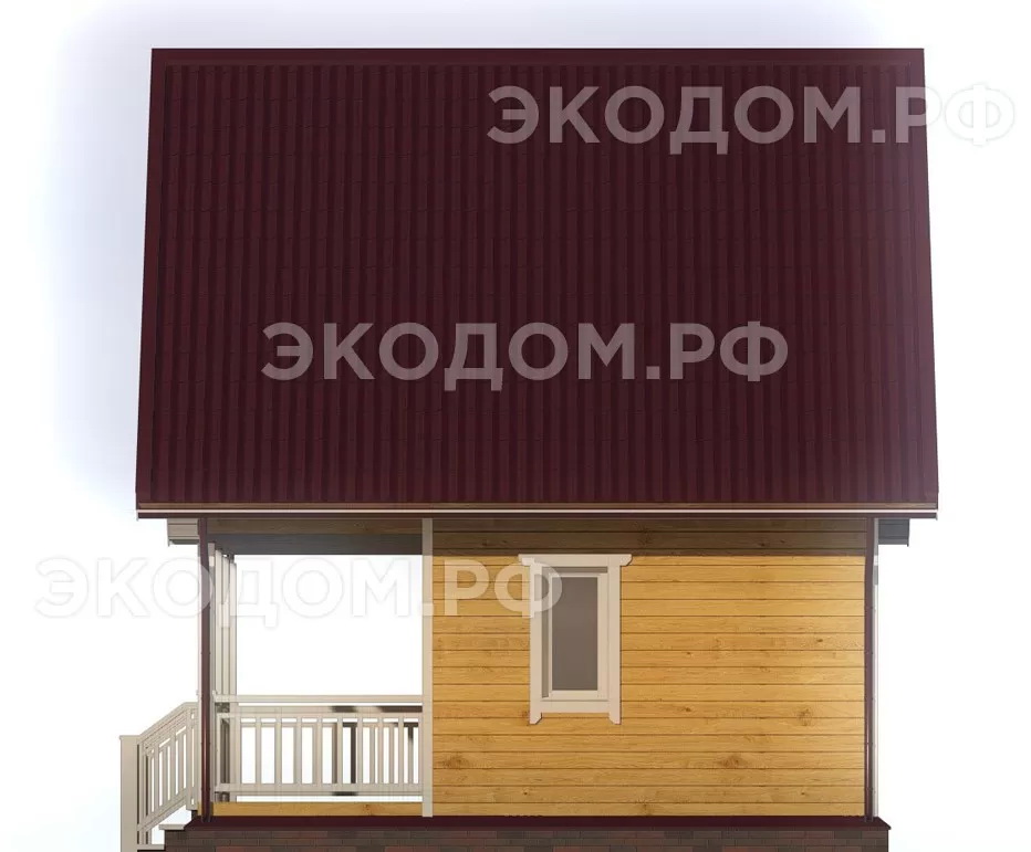 ББ019 - баня из бруса 6х6 - фасад 2