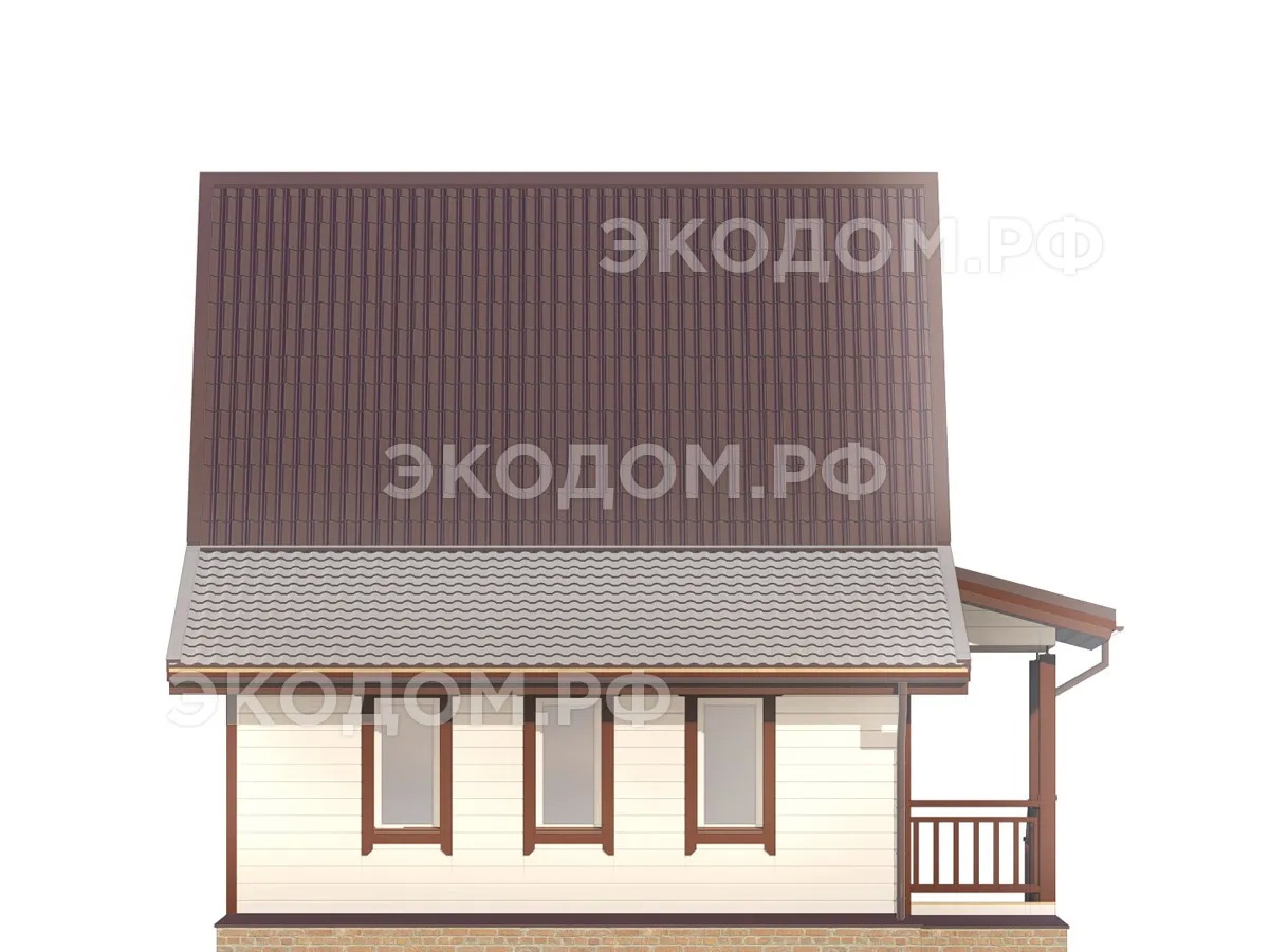 Дом 10x6 - дом из бруса 10х6 - фасад 2