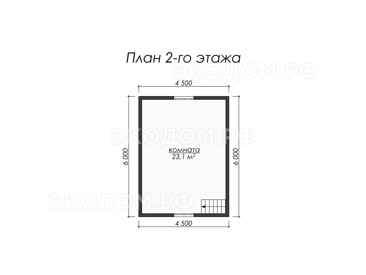 Дом 10x6 - дом из бруса 10х6 - планировка 2 этажа