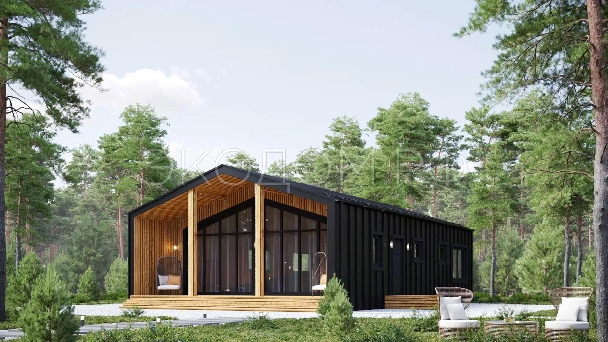 BARN 100 - каркасный дом 14.3х8.4 - вид спереди