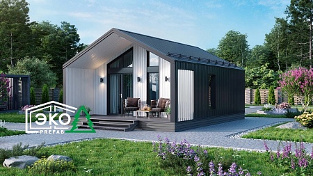 Каркасный дом БАРНХАУС 6х8м по PREFAB технологии