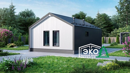 Каркасный дом БАРНХАУС 6х8м по PREFAB технологии